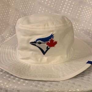 Toronto Blue Jays white bucket hat,  game day give-away on Cricket Night.